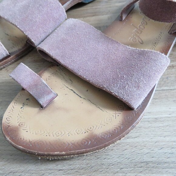 FREE PEOPLE Torrence Ankle Wrap Suede Sandals in Mauve Purple Boho - Size US 6.5 - Picture 3 of 16